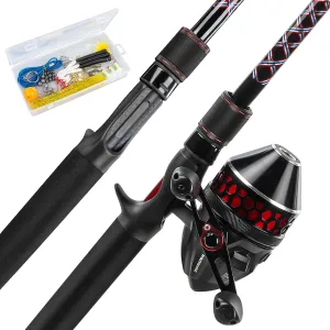 KastKing Brutus Spinning & SpinCast Combo, Fishing Rod and Reel Combo, Custom Tackle Kit, Pre-Spooled Line, Brute Tuff Blank, Stainless Steel Guide, EVA Handles, Custom Graphite Reel Seat
