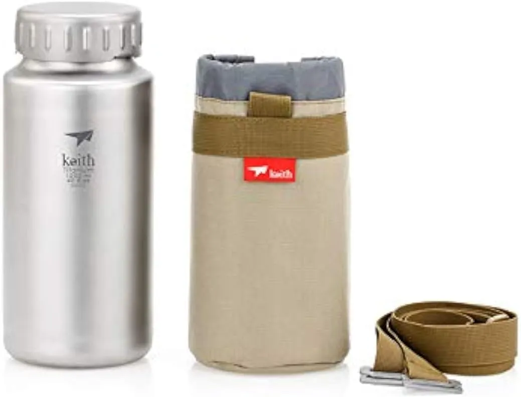 KEITH TITANIUM Ti3036 Plastic-Free Bottle with Leakproof, Quick and Secure Bayonet-type Cap Mount - 40.6 fl oz ●●●●●●● Keith's 18th Anniversary: Exclusive Price!