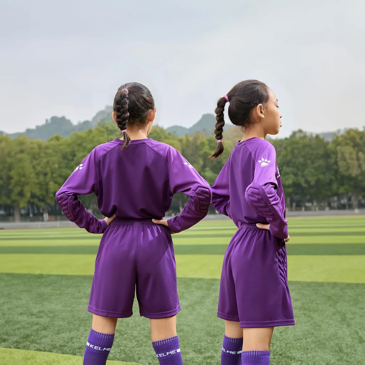 KELME Kids Goalie Shirt,Goalkeeper Jersey Padded Long Sleeve Soccer Football Training Uniform for Boys Girls