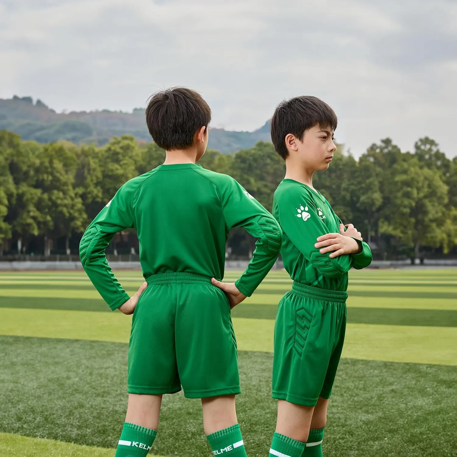 KELME Kids Goalie Shirt,Goalkeeper Jersey Padded Long Sleeve Soccer Football Training Uniform for Boys Girls