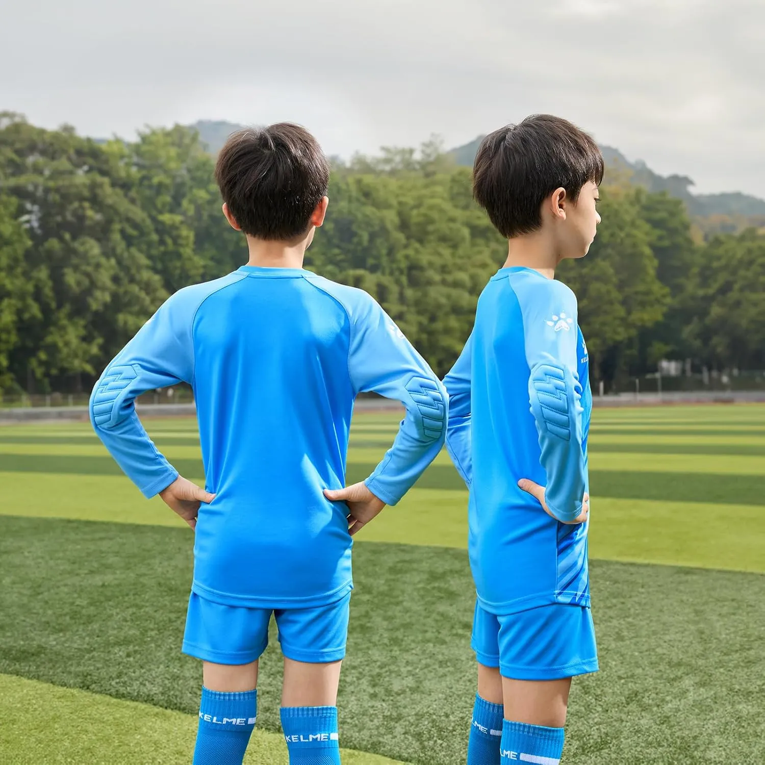 KELME Kids Goalie Shirt,Goalkeeper Jersey Padded Long Sleeve Soccer Football Training Uniform for Boys Girls