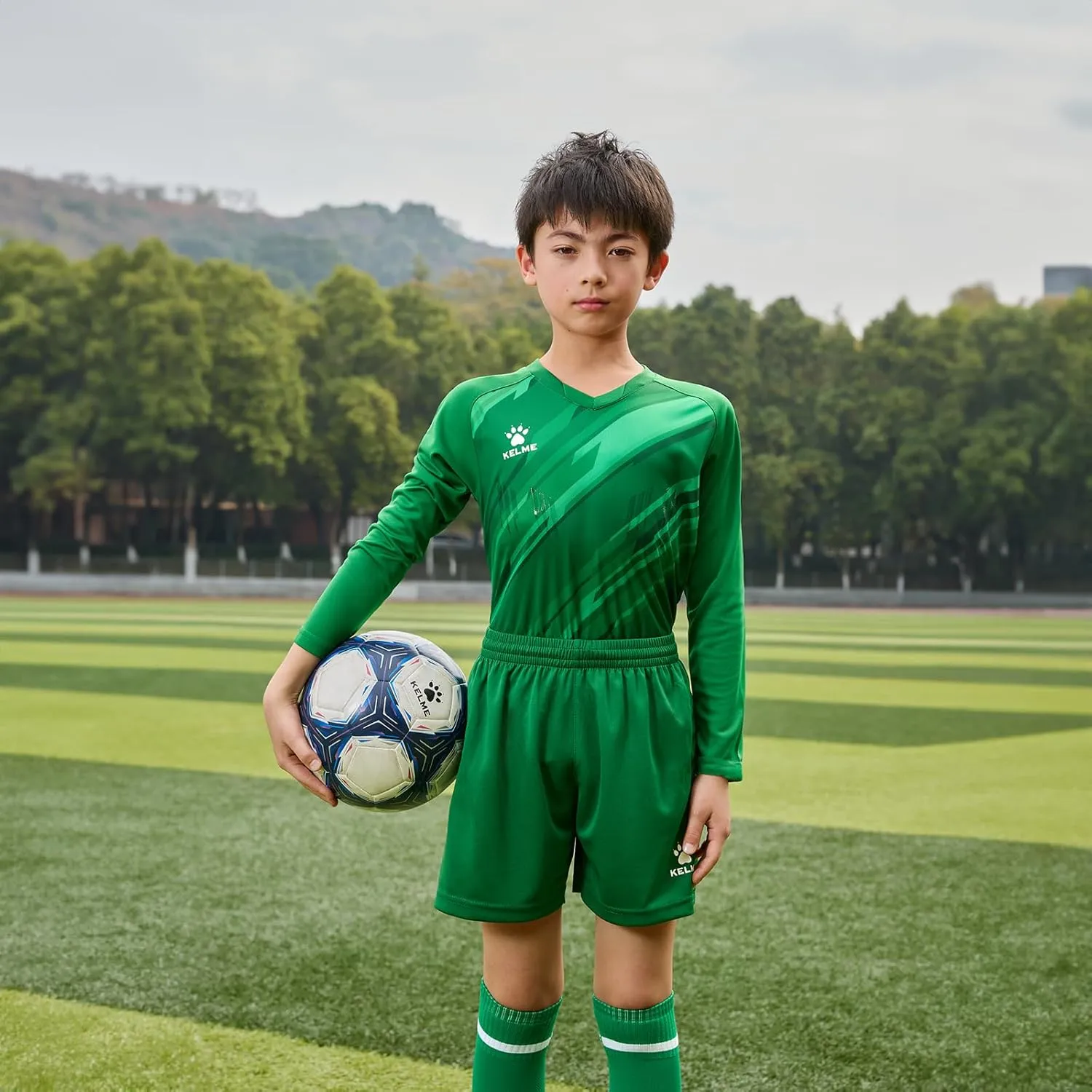 KELME Kids Goalie Shirt,Goalkeeper Jersey Padded Long Sleeve Soccer Football Training Uniform for Boys Girls