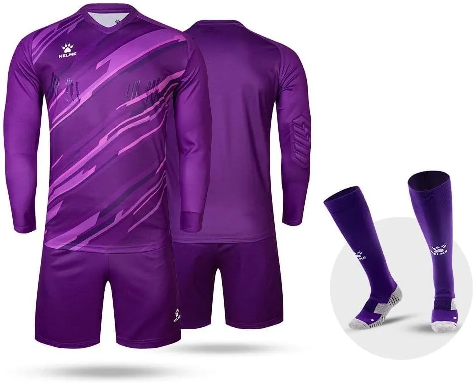 KELME Kids Goalie Shirt,Goalkeeper Jersey Padded Long Sleeve Soccer Football Training Uniform for Boys Girls