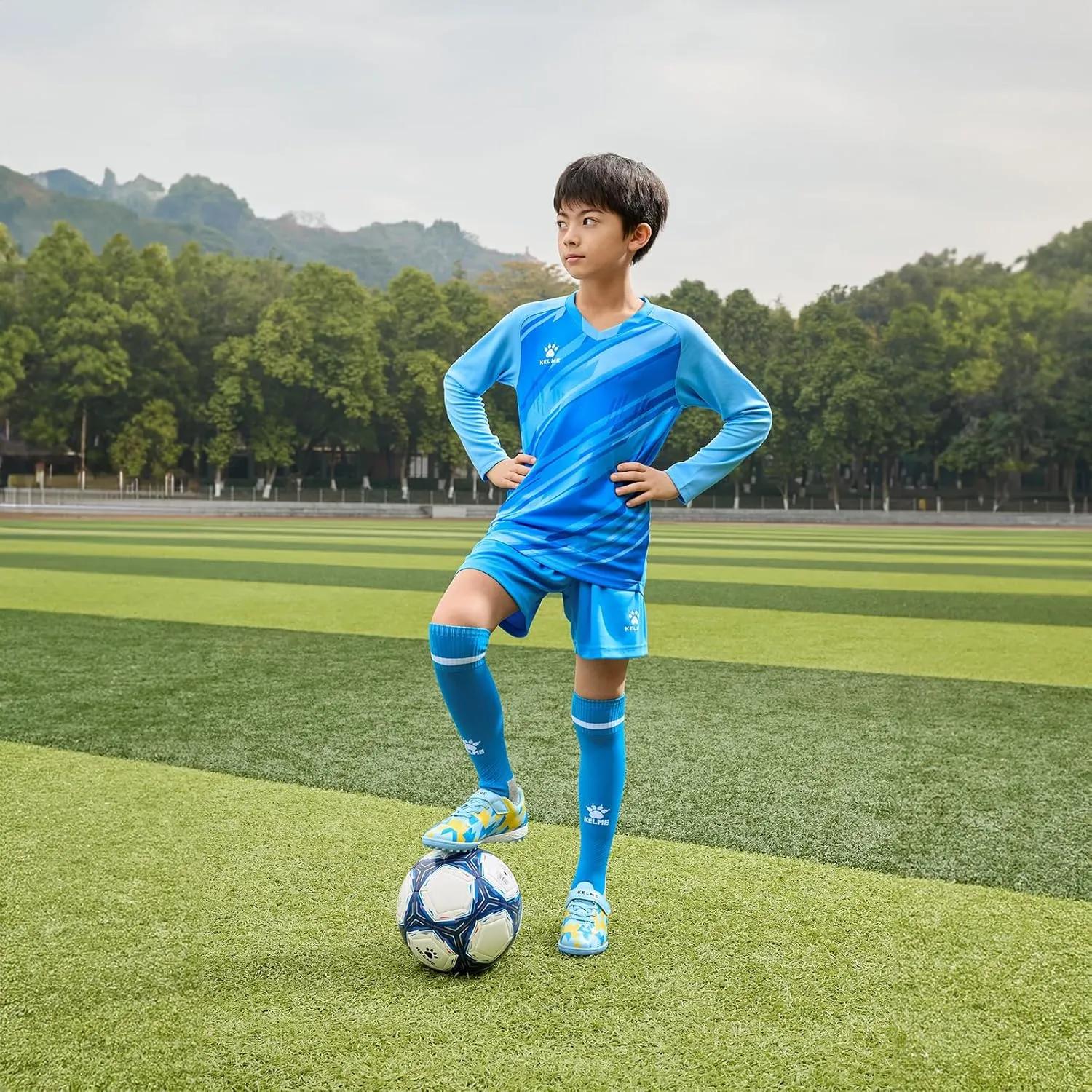KELME Kids Goalie Shirt,Goalkeeper Jersey Padded Long Sleeve Soccer Football Training Uniform for Boys Girls