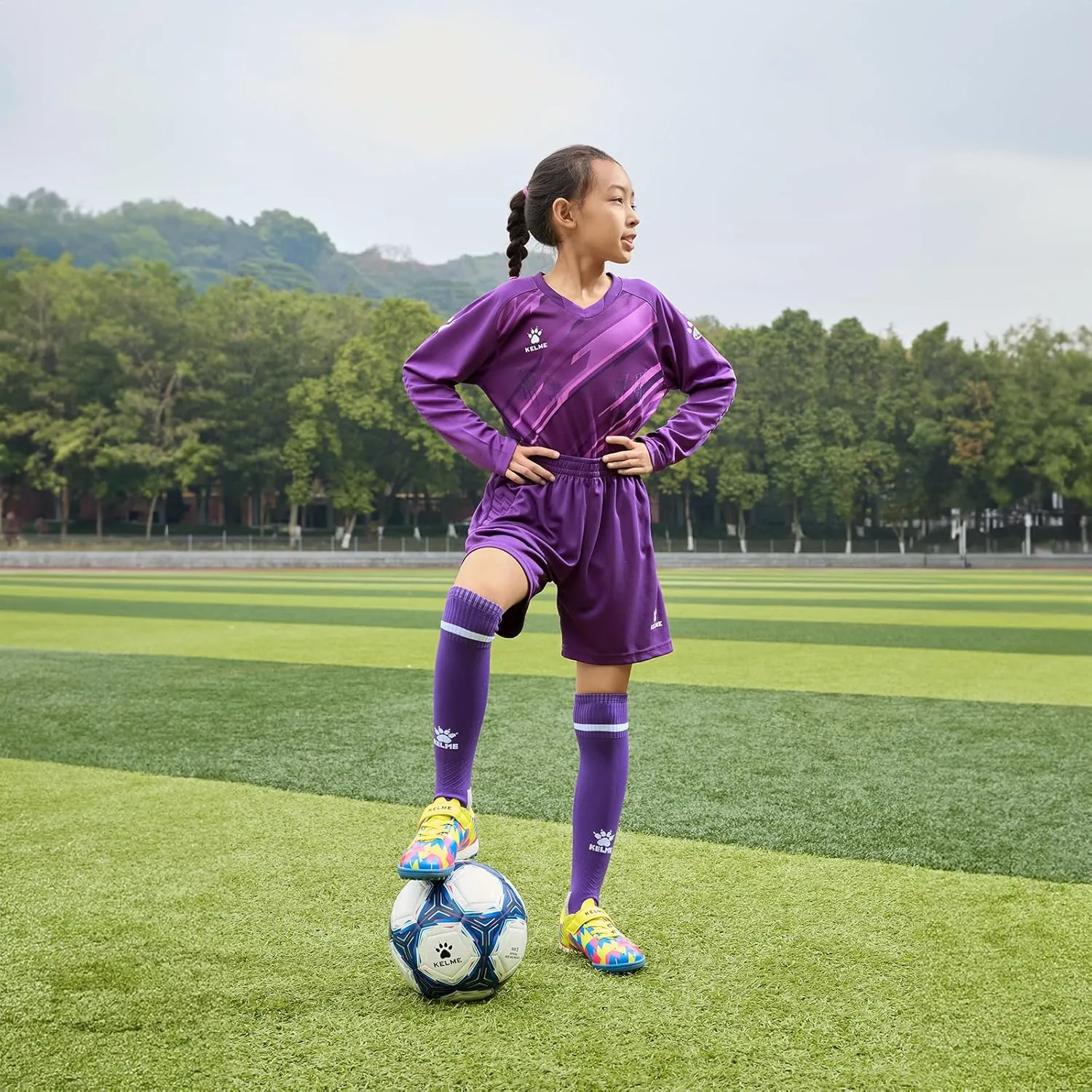 KELME Kids Goalie Shirt,Goalkeeper Jersey Padded Long Sleeve Soccer Football Training Uniform for Boys Girls