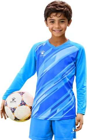 KELME Kids Goalie Shirt,Goalkeeper Jersey Padded Long Sleeve Soccer Football Training Uniform for Boys Girls