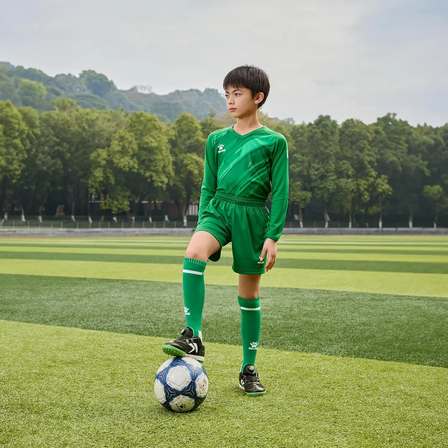 KELME Kids Goalie Shirt,Goalkeeper Jersey Padded Long Sleeve Soccer Football Training Uniform for Boys Girls