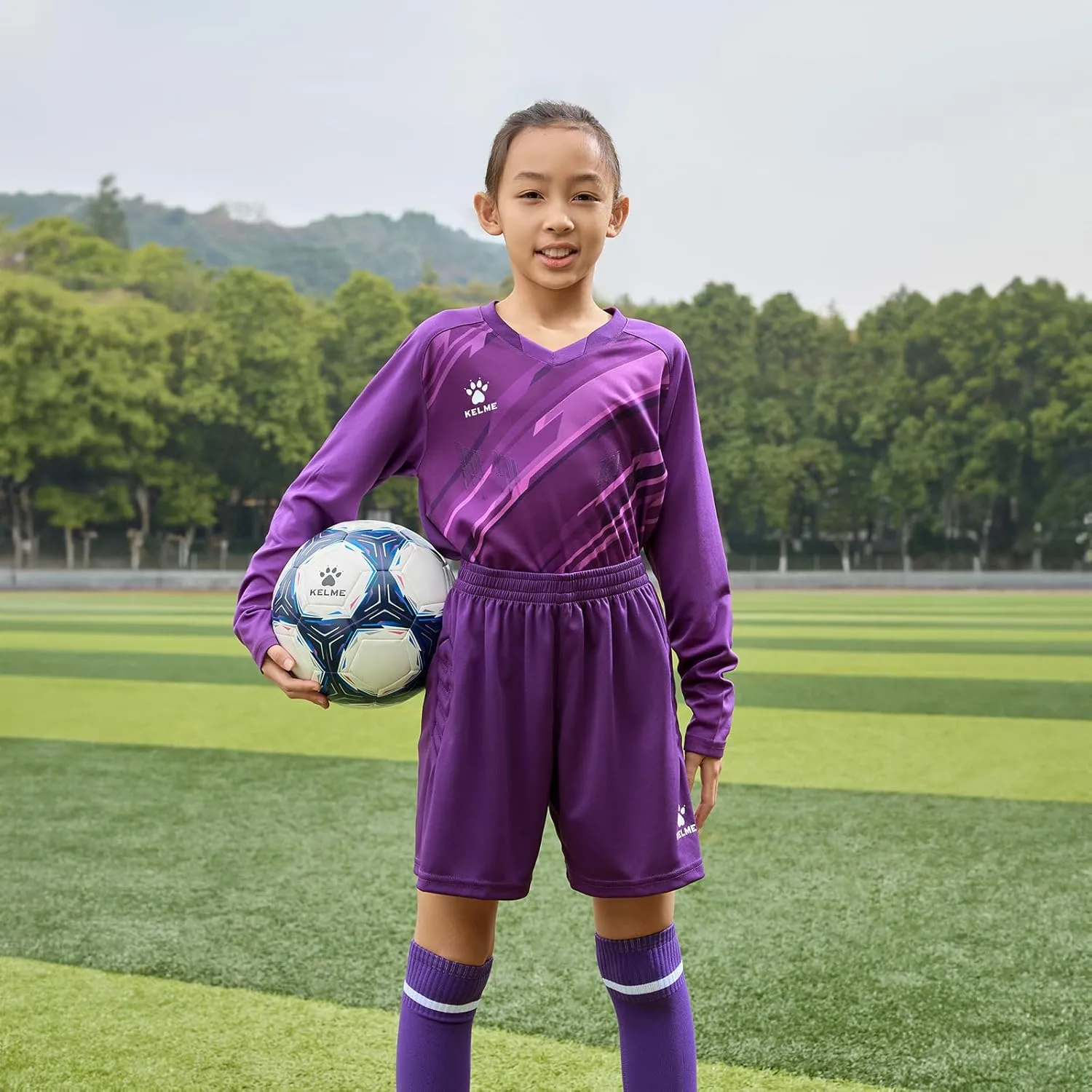 KELME Kids Goalie Shirt,Goalkeeper Jersey Padded Long Sleeve Soccer Football Training Uniform for Boys Girls