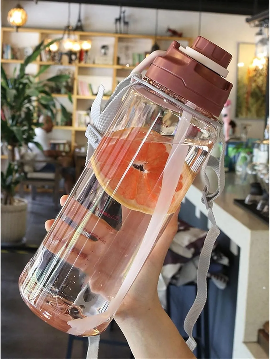 kettles Oversized Water Jug for Camping/Fitness/Outdoor Activity,Large Sports Bottle with Time Marker/Straw/Leakproof Lid,Adjustable Rope canteen(C,Small)