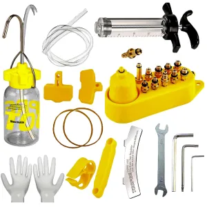 KEWAYO Bike Brake Oil & Hydraulic Brake Kit - Compatible with MAGURA, TEKTRO, SRAM Bicycle Brakes - DOT Fluid & Repair Tools for Hydraulic Disc Brake Maintenance