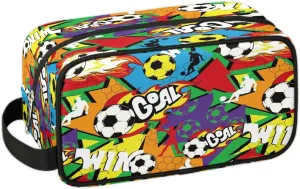 Kids Travel Toiletry Bag for Boys, Waterproof Hanging Dopp Kit Soccer Goal Wash Bag with Large Capacity for Travel, Sports, Shower