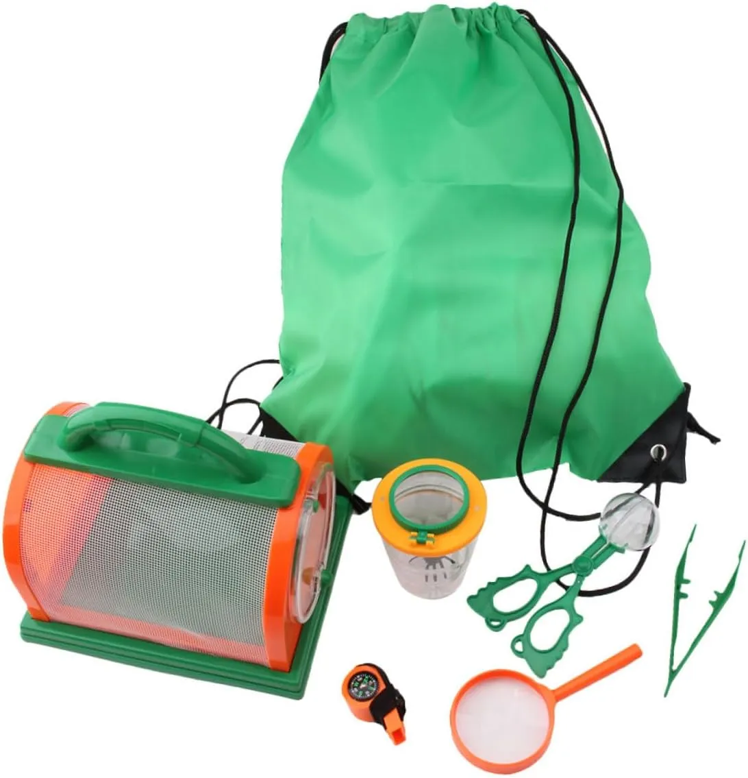 Kisangel 7-Piece Insect Observation Kit for Boys and Girls Outdoor Observing Tools Hiking Practical Magnifying Lens Lightweight for Camping Wilderness Trips