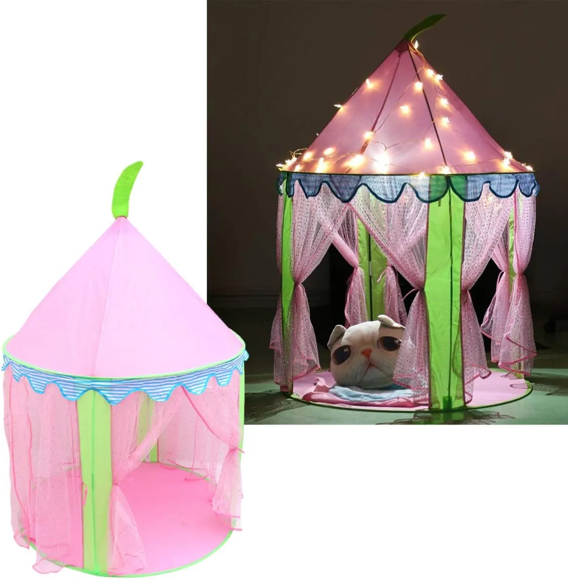Kisangel Girls Castle Play Tent Fairy Playhouse for Boy Girl Design Encourages Imagination and Creativity Easy to Move and Store for Playtime Fun