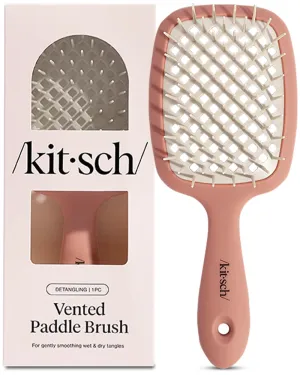 Kitsch Lightweight Hair Brush - Vented for Women, Men & Toddlers | All Types of Hair Bristles | Easy-Hold & Blow-Dry Brush - Terracotta