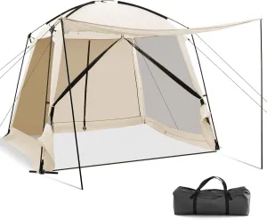 KOTEK 10 x 10 Ft Screen Tent, Easy Setup Screened in Canopy with 4 Mesh Walls, 2 Vestibules, 2 Zippered Doors & Carry Bag, Portable Screen House for Backyard Patios Outdoor Camping Activities