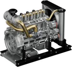 L4 Metal Engine Model Kit That Works, 4 Cylinder Diesel Engine Mini Full Metal OHV 1/10 DIY Engine with Cooling System, Mechanical Engine Science Educational Toys Gift for Adults