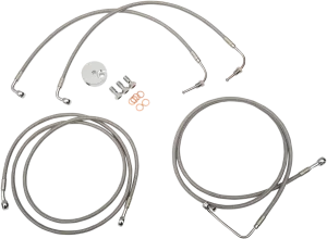 LA CHOPPERS Brake Lines - 15" - 17" Ape Hanger Handlebars - Stainless Steel LA-8051B16
