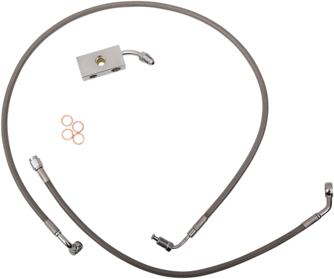 LA CHOPPERS Brake Lines - 15" - 17" Ape Hanger Handlebars - Stainless Steel LA-8152B16