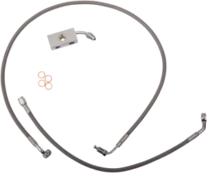 LA CHOPPERS Brake Lines - 15" - 17" Ape Hanger Handlebars - Stainless Steel LA-8152B16