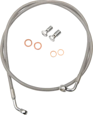 LA CHOPPERS Brake Lines - 15" - 17" Ape Hanger Handlebars - Stainless Steel LA-8310B16