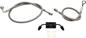 LA CHOPPERS Brake Lines - 15" - 17" Ape Hanger Handlebars - Stainless Steel LA-8321B16