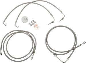 LA CHOPPERS Brake Lines - 18" - 20" Ape Hanger Handlebars - Stainless Steel LA-8051B19