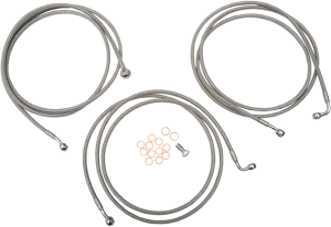 LA CHOPPERS Brake Lines - 18" - 20" Ape Hanger Handlebars - Stainless Steel LA-8052B19