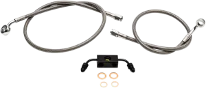 LA CHOPPERS Brake Lines - 18" - 20" Ape Hanger Handlebars - Stainless Steel LA-8231B19