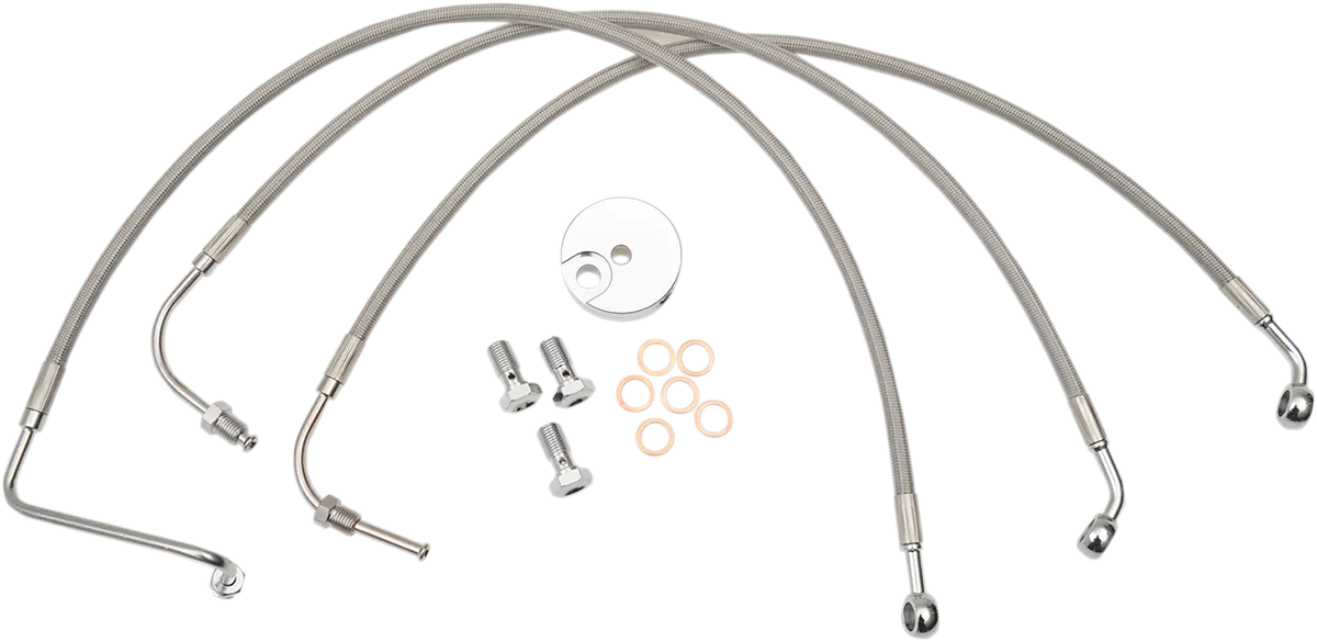 LA CHOPPERS Brake Lines - Mini Ape Hanger Handlebars - Stainless Steel LA-8005B08