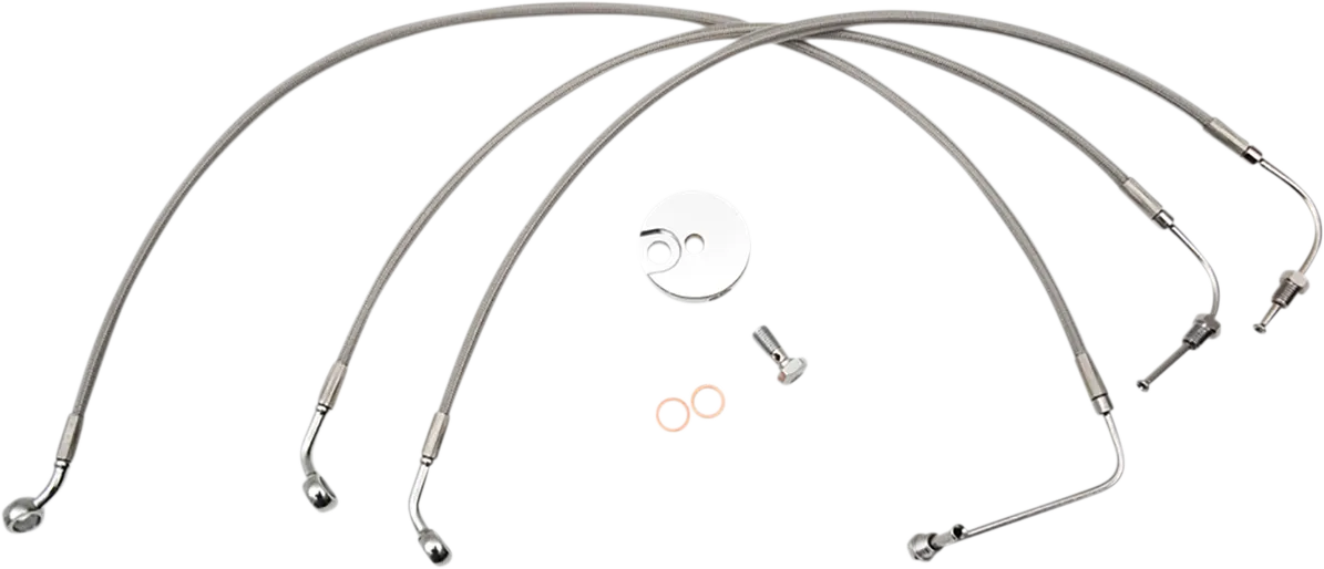 LA CHOPPERS Brake Lines - Mini Ape Hanger Handlebars - Stainless Steel LA-8154B08