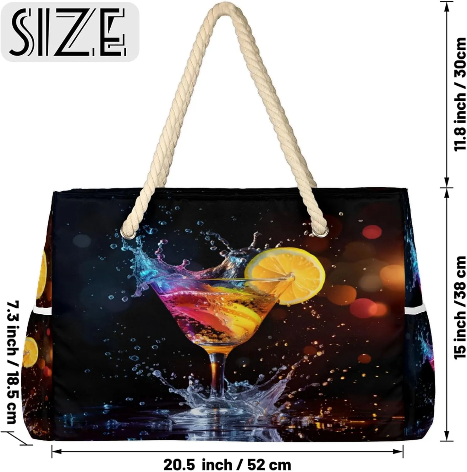 Large Beach Tote Bags with Zipper, Beach Bag for Women, Waterproof Sandproof Pool Swim Bags, Travel Tote Bag