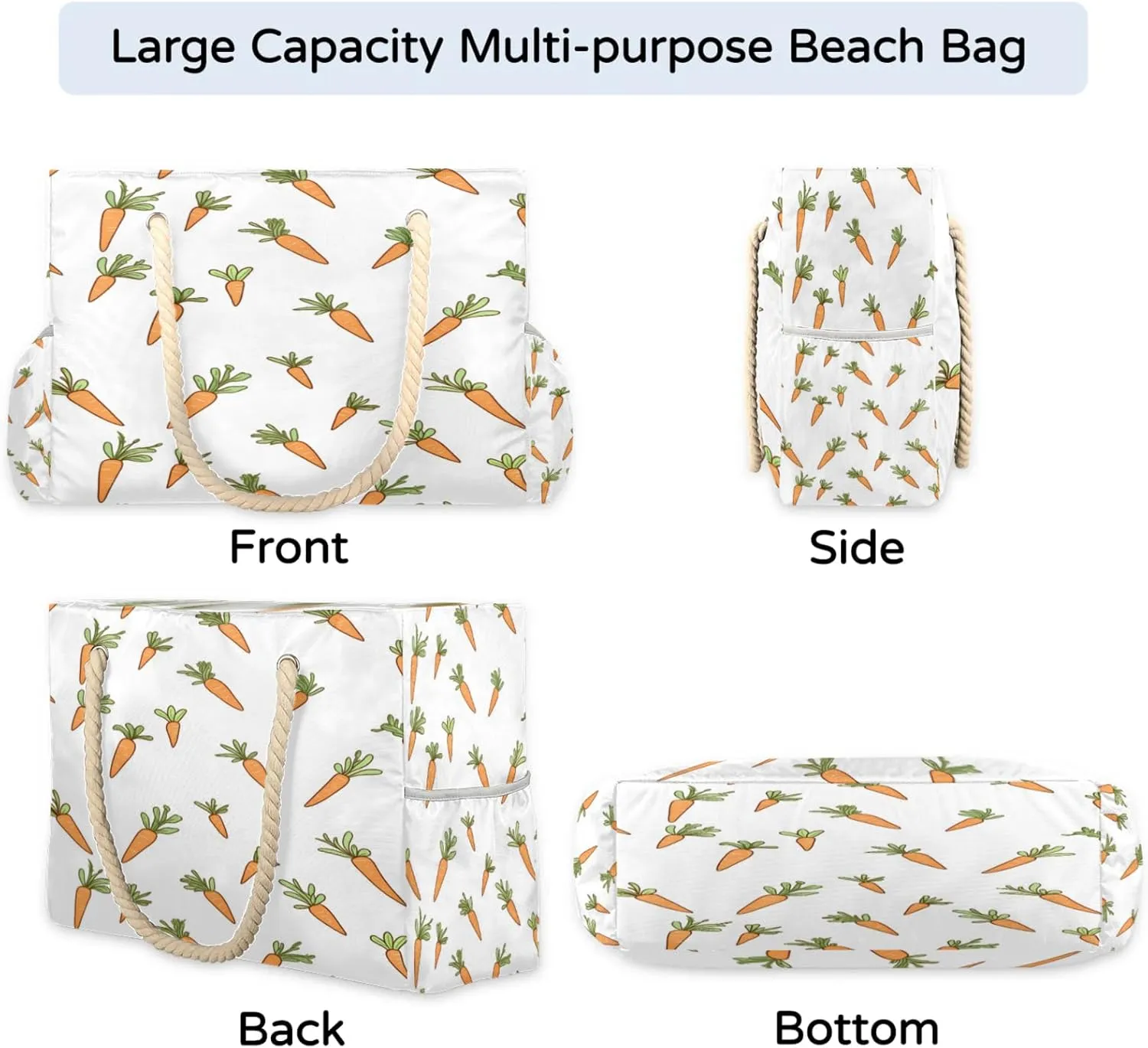 Large Beach Tote Bags with Zipper, Beach Bag for Women, Waterproof Sandproof Pool Swim Bags, Travel Tote Bag