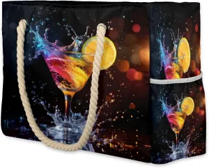 Large Beach Tote Bags with Zipper, Beach Bag for Women, Waterproof Sandproof Pool Swim Bags, Travel Tote Bag