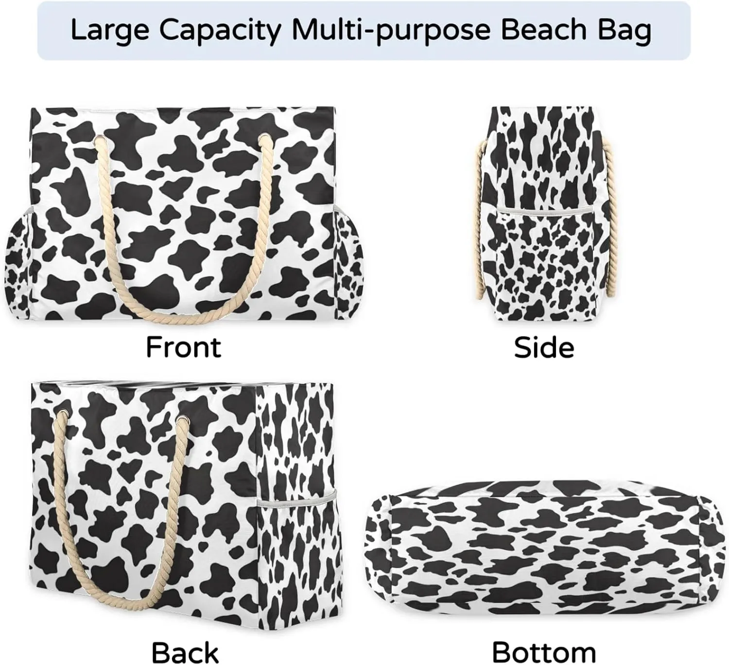 Large Beach Tote Bags with Zipper, Beach Bag for Women, Waterproof Sandproof Pool Swim Bags, Travel Tote Bag