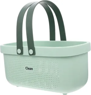 Large Capacity Storage Basket for Bathroom Portable Hollow out Organizer for Toiletries Quick Drying Shower Basket with Drain and Comfortable Handle for Cosmetics