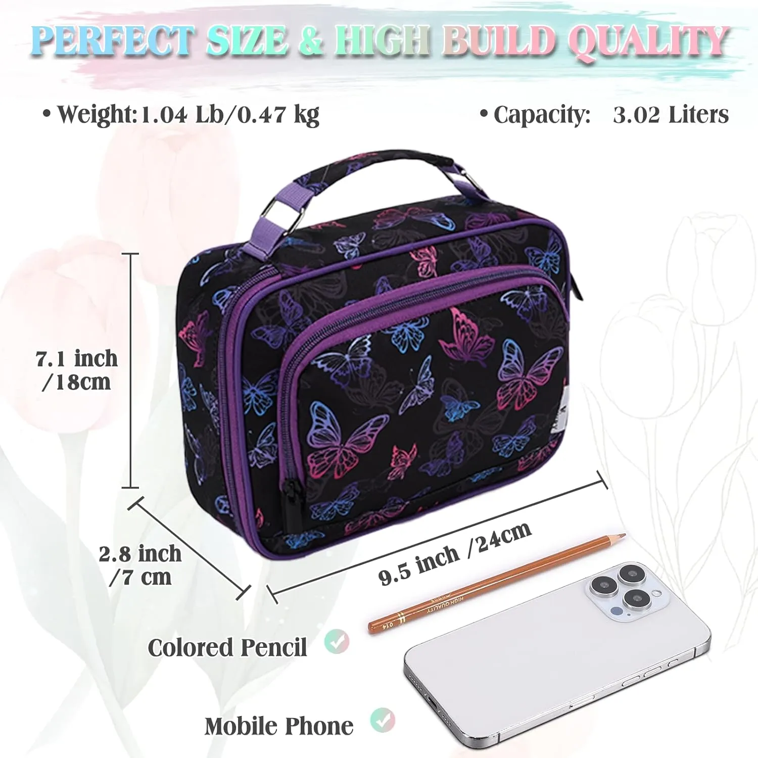 Large Pen Pencil Case,VONXURY High Capacity Art Colored Pencil Pouch Portable Stationery Organizer With 2 Detachable Layers 54 Slots Multiple Zipper Pockets for School Office College