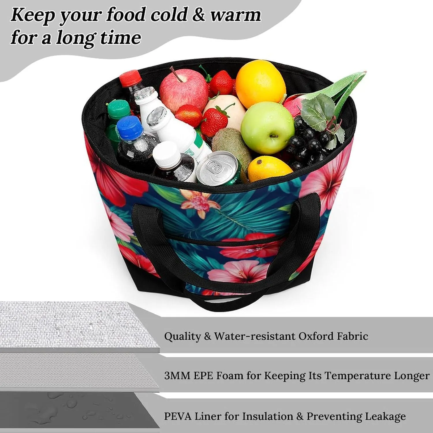 Large Thermal Shopping Tote Bag Travel Friendly Fashion Handbag Commuter Bag
