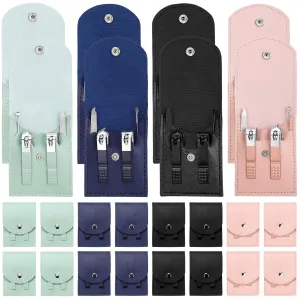 Lasnten 24 Set Manicure Set Bulk Nail Clippers Grooming Nail Kit Stainless Steel Professional Pedicure Kit Pedicure Tools with Travel Case Gifts for Men Women Personal(4 in 1,Fresh Colors)