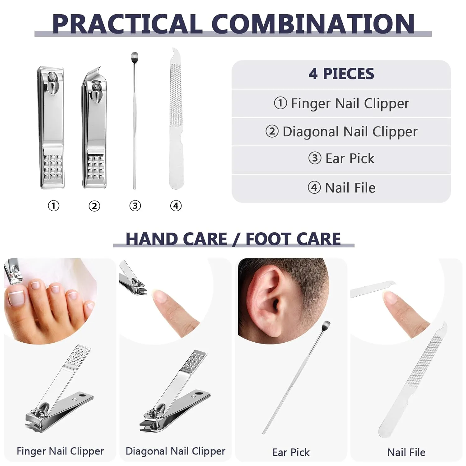 Lasnten 24 Set Manicure Set Bulk Nail Clippers Grooming Nail Kit Stainless Steel Professional Pedicure Kit Pedicure Tools with Travel Case Gifts for Men Women Personal(4 in 1,Fresh Colors)