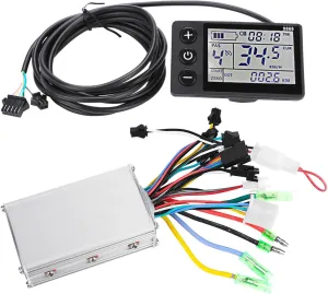 LCD Display, Lightweight Rainproof Brushless Controller Kit with 3/5/9 Gears for Electric Bicycles, Scooters (36V/48V 350W)