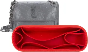 Lckaey Felt Insert Purse Organizer for NIKI 22 28 32 Vagabond Bag Inner liner Storage insert 2043red-M