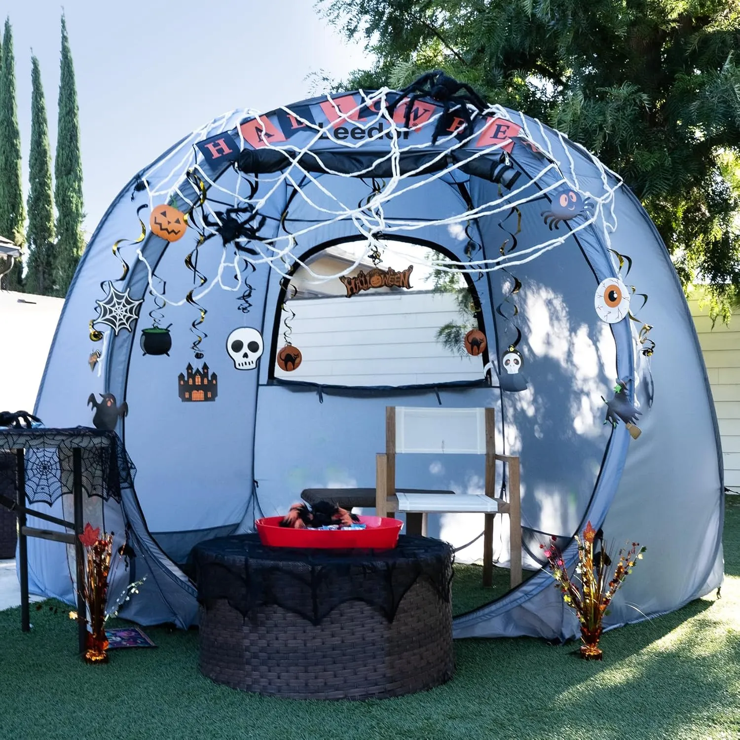 LEEDOR Pop Up Screen House Tent, UPF 50  and Windproof Dome Outdoor Canopy Tent with Roll Up Zipped Door Privacy Gazebo, Compact and Lightweight for Party Camping Fishing Picnic, Grey