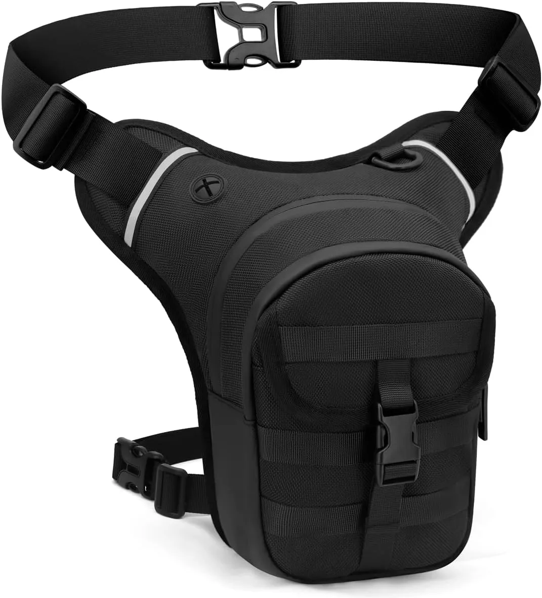 Leg Bag for Men and Women Motorcycle Waist Thigh Bag Bicycle Leg Pack Tactical Military Drop Leg Pack Pouch (Black)
