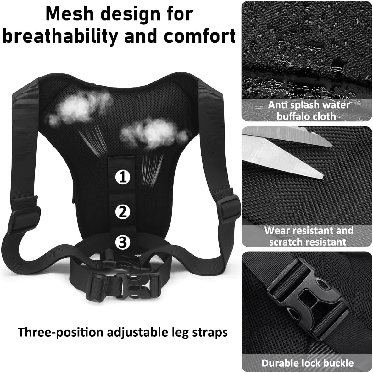 Leg Bag for Men and Women Motorcycle Waist Thigh Bag Bicycle Leg Pack Tactical Military Drop Leg Pack Pouch (Black)