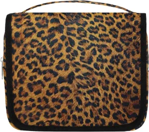 Leopard Hanging Travel Toiletry Bag for Kids, Women Cosmetic Organizer Makeup Bag Pouch Men Shaving Dopp Kit Shower Bag With Sturdy Hook
