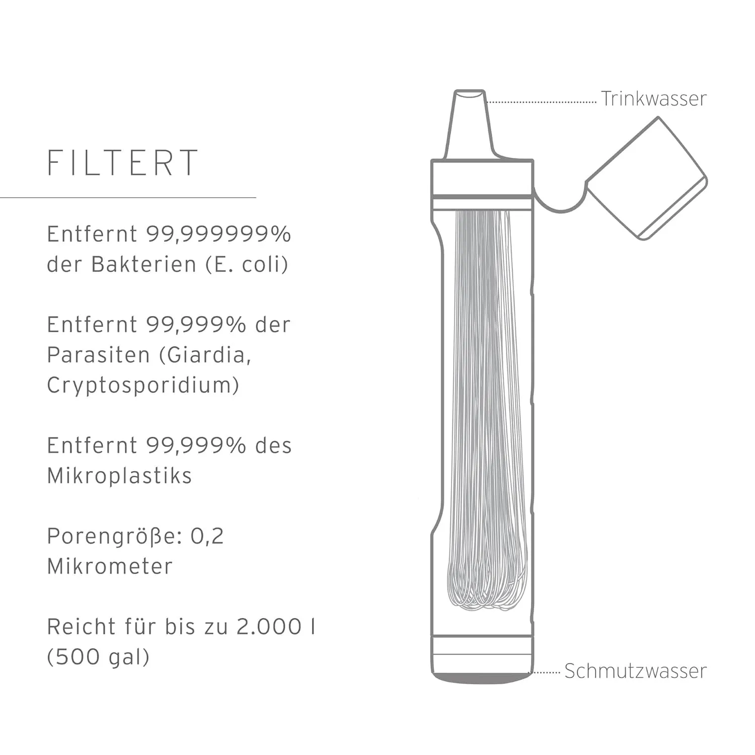 LifeStraw Peak Series – Replacement Membrane Microfilter Compatible with Peak Series Collapsible Squeeze Bottles and Gravity Systems