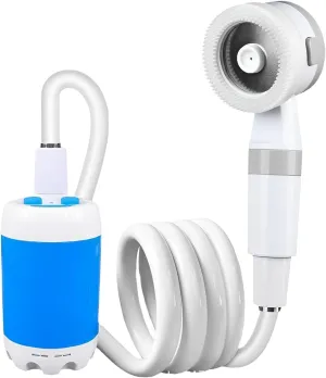 lilaBelle]【Rechargeable Water Pump Portable Outdoor Shower with 60Min Long Battery | Waterproof Camping Shower | 2 Modes & Flexible Hose for Camping, Pet Bathing, Car Wash (Include Mounting Bracket)