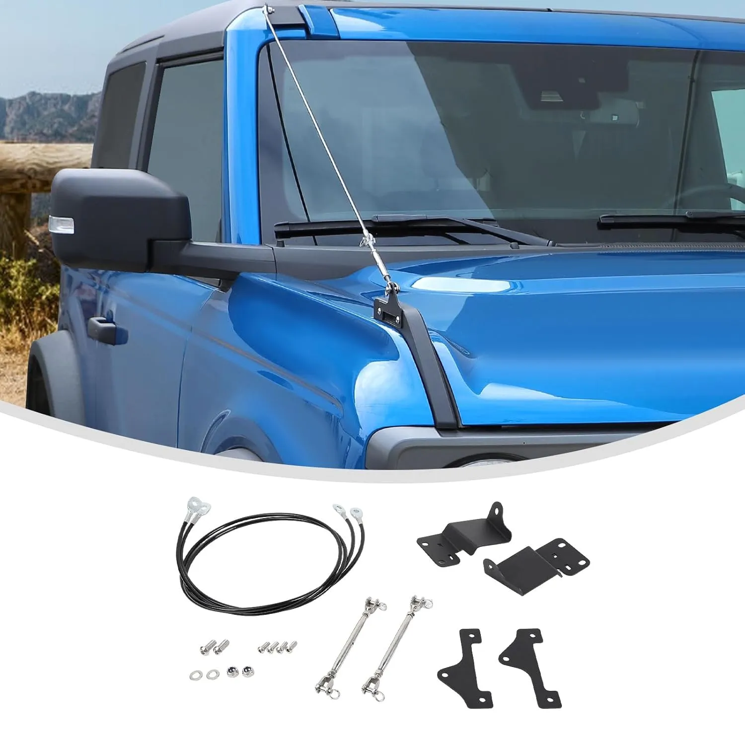 Linskip for Bronco Limb Risers, Limb Riser Kit for Ford Bronco 2021-2025 2/4 Door, Jungle Obstacle Clearing Rope for Windshield Protection, for Bronco Off-Road Accessories