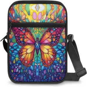Little Messenger Bag Women's Lightweight Adjustable Strap Crossbody Purse with Zipper Pockets