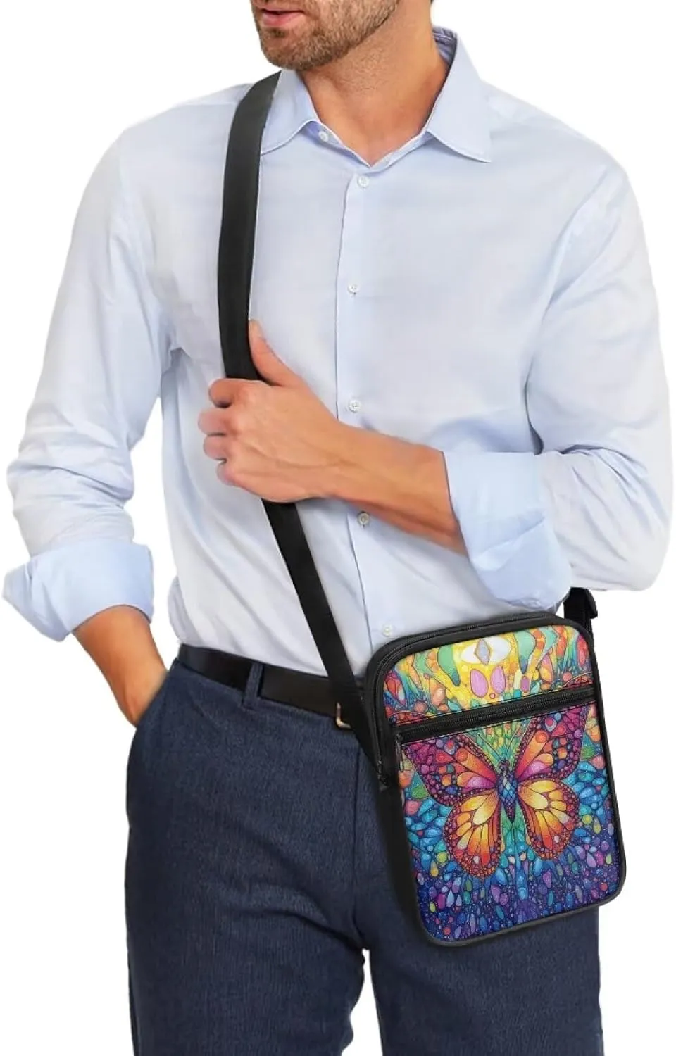 Little Messenger Bag Women's Lightweight Adjustable Strap Crossbody Purse with Zipper Pockets